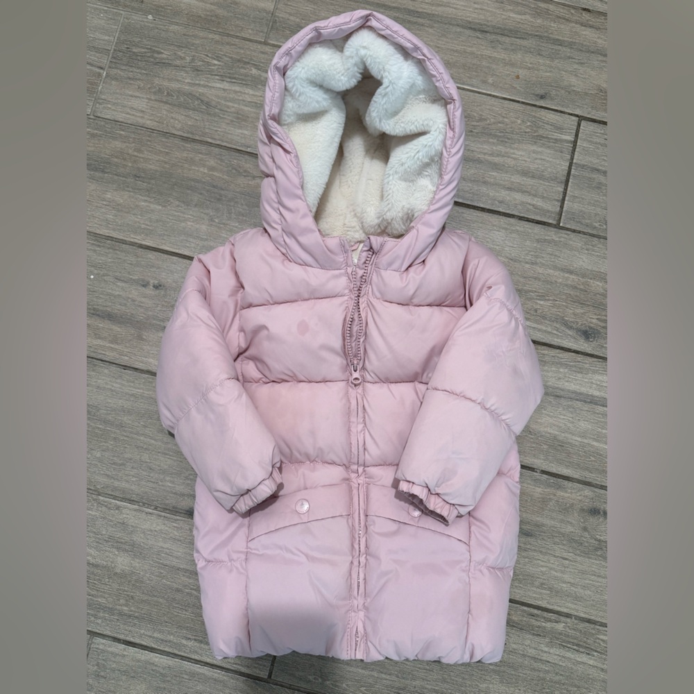 Mango Kids Pink Puffer Jacket